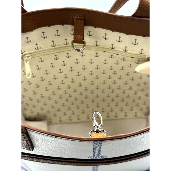 NWT Brighton Anchor & Soul Sailors Heart Leather Tote Bag Multi NWTS - Picture 11 of 12